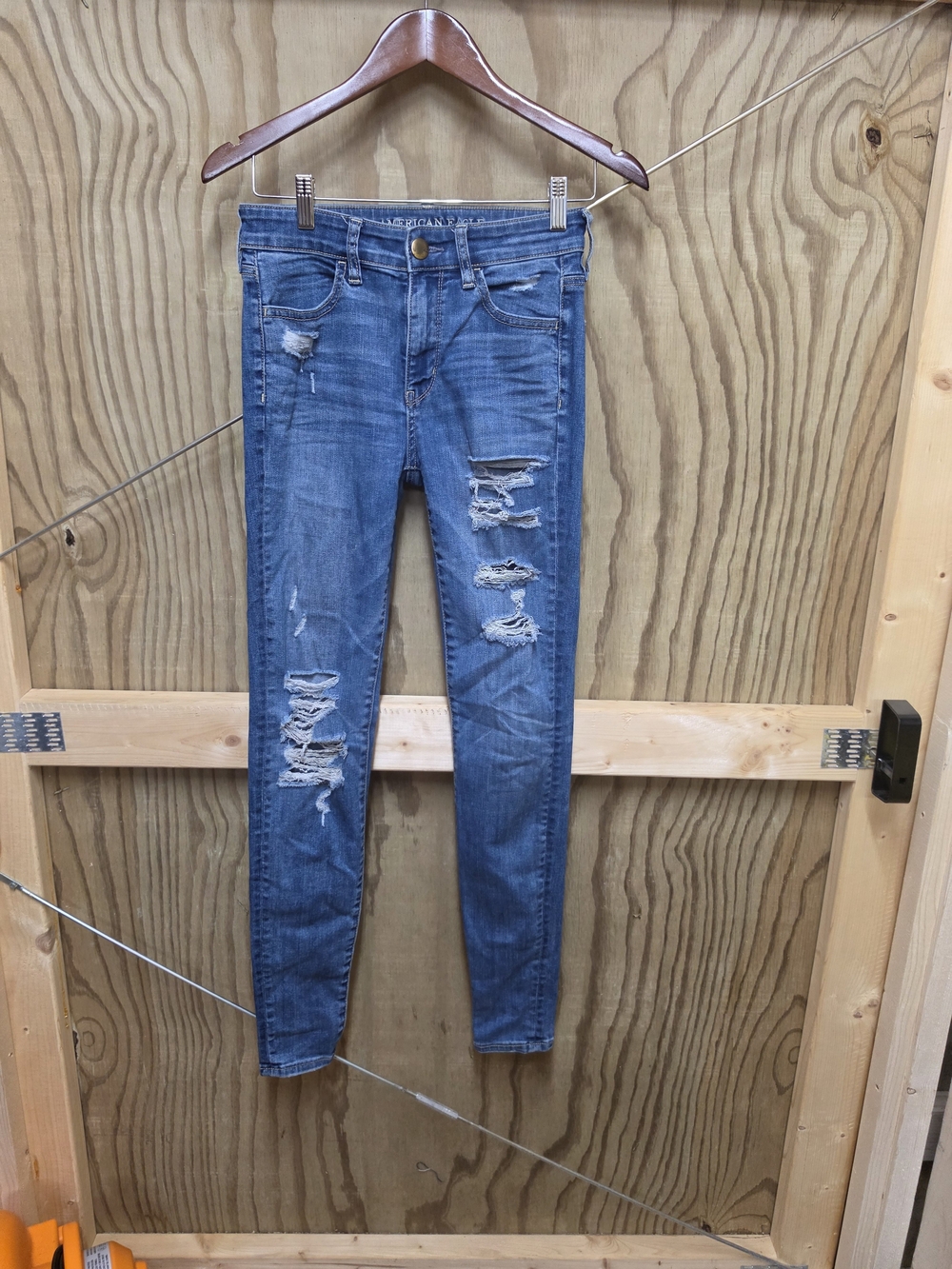 American Eagle Destroyed Blue Skinny Jeans - Women's Denim